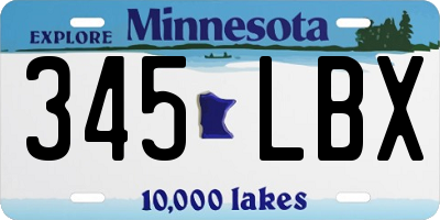 MN license plate 345LBX