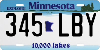 MN license plate 345LBY