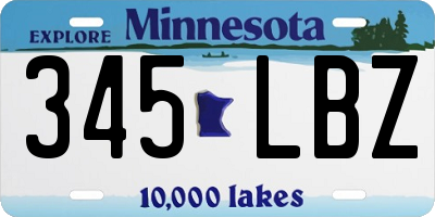 MN license plate 345LBZ