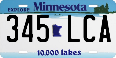 MN license plate 345LCA
