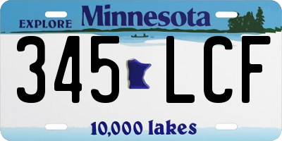 MN license plate 345LCF