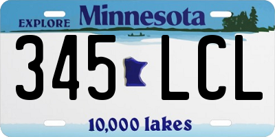 MN license plate 345LCL