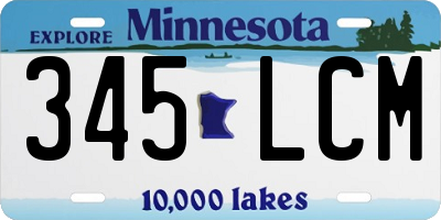 MN license plate 345LCM
