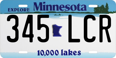 MN license plate 345LCR