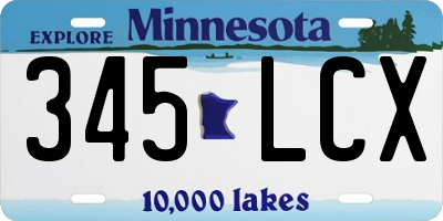 MN license plate 345LCX