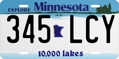MN license plate 345LCY