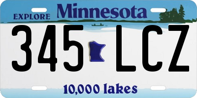 MN license plate 345LCZ