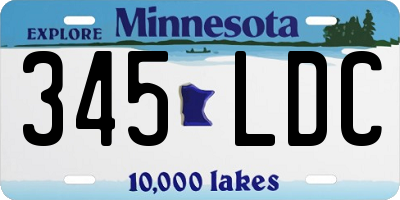 MN license plate 345LDC