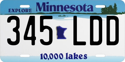 MN license plate 345LDD