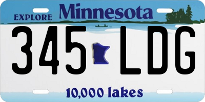 MN license plate 345LDG