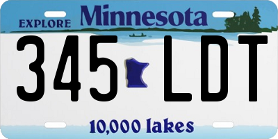 MN license plate 345LDT