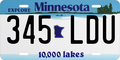 MN license plate 345LDU