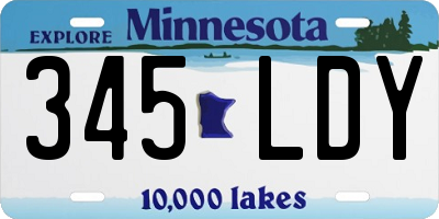 MN license plate 345LDY