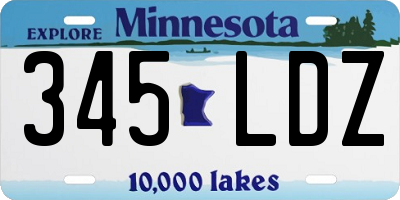 MN license plate 345LDZ