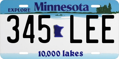 MN license plate 345LEE