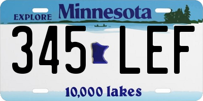 MN license plate 345LEF