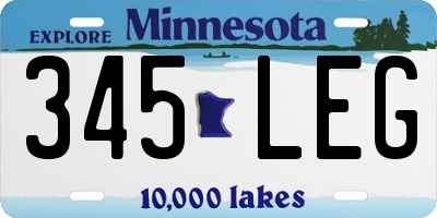MN license plate 345LEG