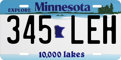 MN license plate 345LEH