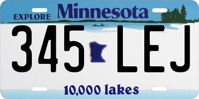 MN license plate 345LEJ