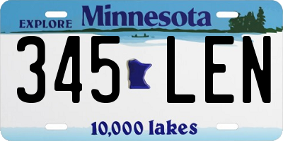 MN license plate 345LEN