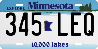 MN license plate 345LEQ
