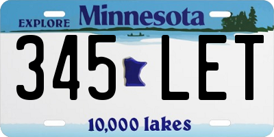 MN license plate 345LET