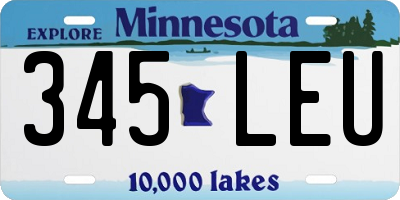 MN license plate 345LEU