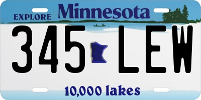 MN license plate 345LEW