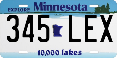 MN license plate 345LEX
