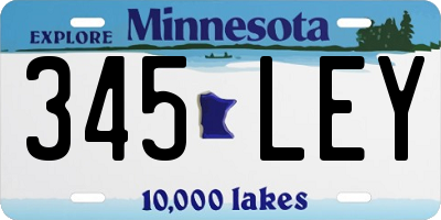 MN license plate 345LEY