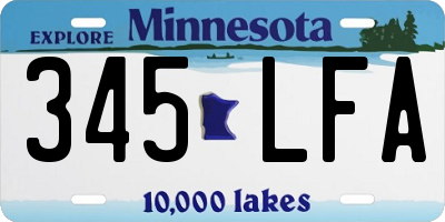 MN license plate 345LFA