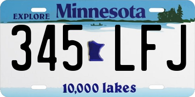 MN license plate 345LFJ