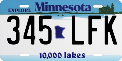 MN license plate 345LFK