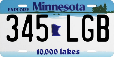 MN license plate 345LGB