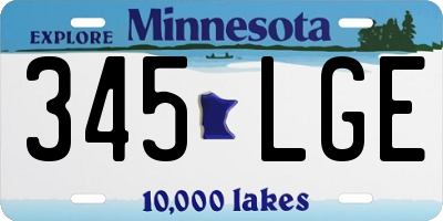 MN license plate 345LGE