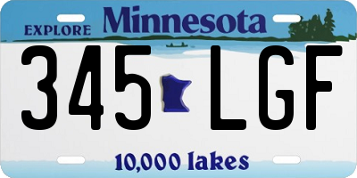 MN license plate 345LGF