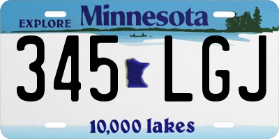 MN license plate 345LGJ