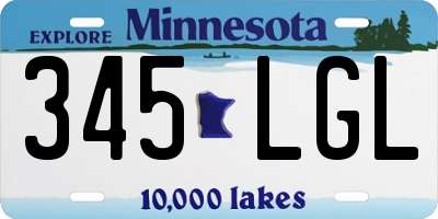 MN license plate 345LGL