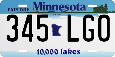 MN license plate 345LGO