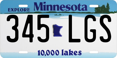 MN license plate 345LGS