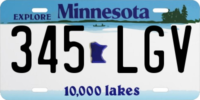 MN license plate 345LGV