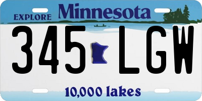 MN license plate 345LGW