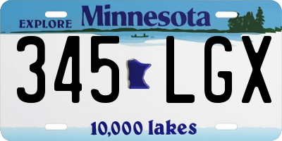 MN license plate 345LGX