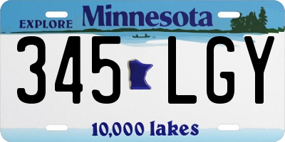 MN license plate 345LGY