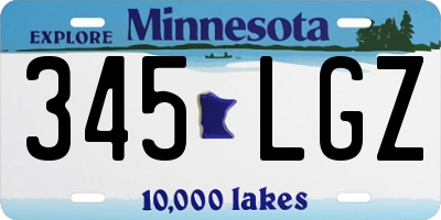 MN license plate 345LGZ