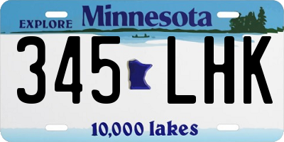 MN license plate 345LHK