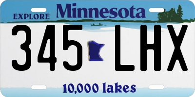 MN license plate 345LHX