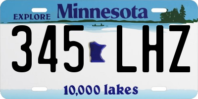 MN license plate 345LHZ