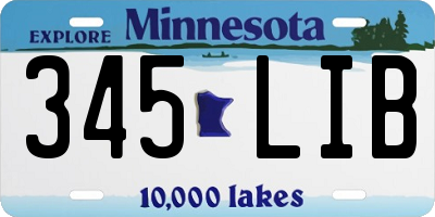 MN license plate 345LIB
