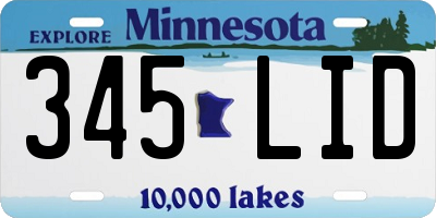 MN license plate 345LID